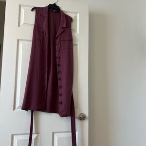 Lulus size small tenino plum purple sleeveless button up shirt dress